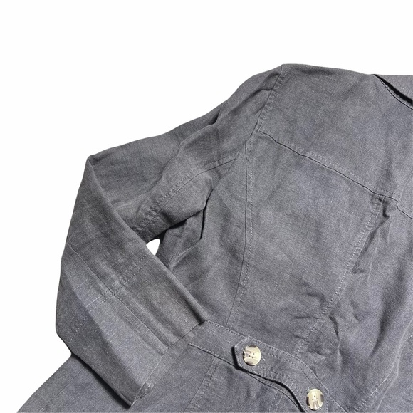 Anthropologie Hei Hei Grey 100% Linen Blazer 4 - Picture 9 of 10